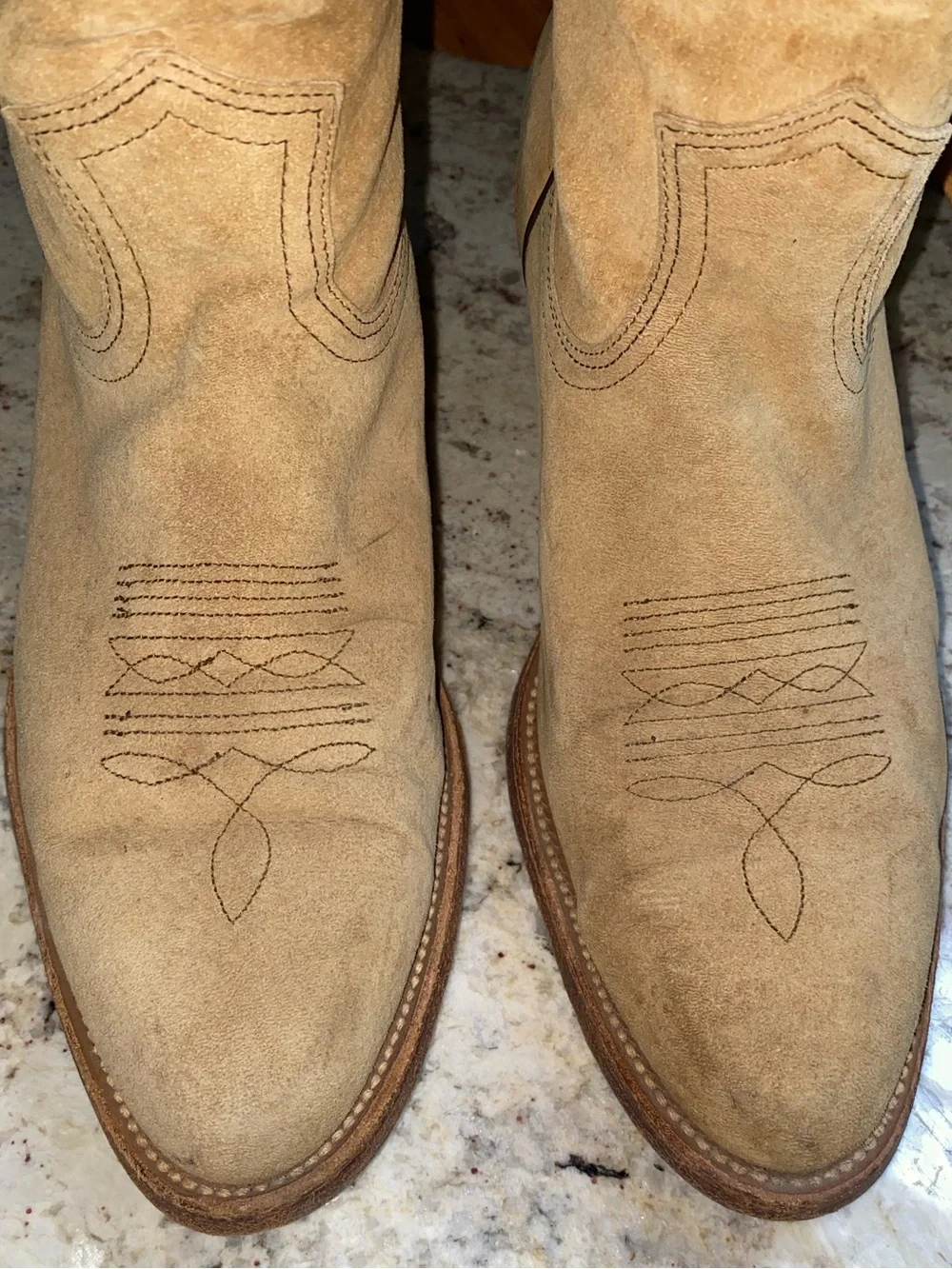 Vtg FRYE Tan Sand Western Cowboy Boot USA Mens 9.5 EUC - Picture 4 of 16